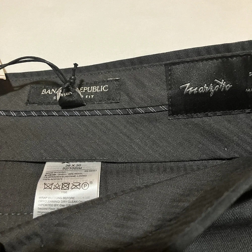 $170 Banana Republic x Marzotto Super 120's Wool Standard Fit Gray 36 X‎ 30